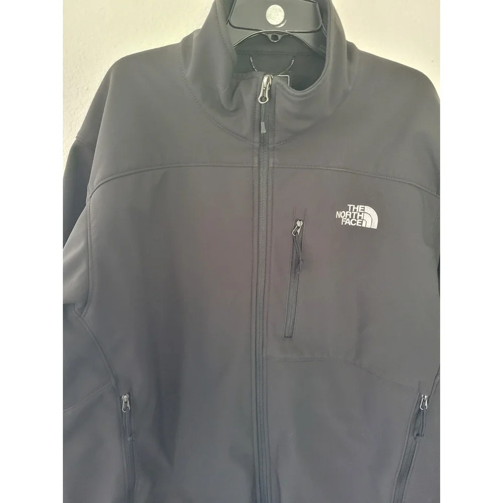 The North Face Mens Apex Bionic Softshell Jacket Black Full Zip L Windproof #24